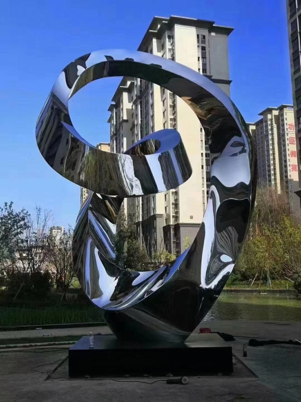 ODM Stainless Steel Abstract Sculpture City Logo Garden Decoration
