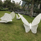 Iron Fabrication Indoor Metal Sculptures White Spray Painted Butterfly Garden Decoration
