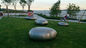 Stone Metal Outdoor Sculpture Abstract , Surface Brushed Mirrored Garden Sculpture Decoration